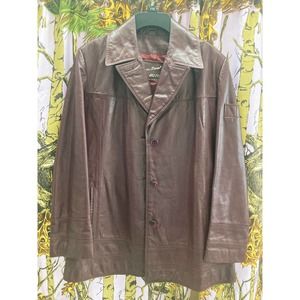 Aigner 100% Genuine Leather Lined Jacket Size 14